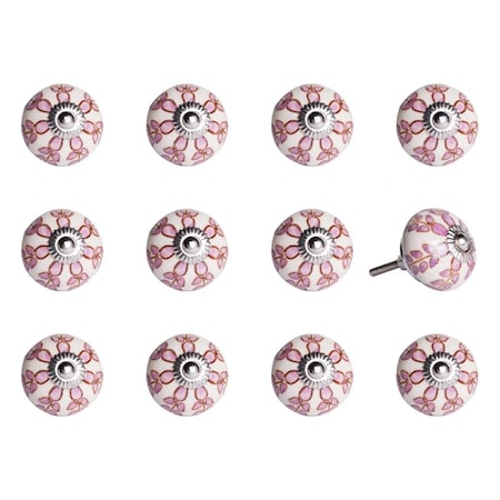 Decoracion KI1228 Knob It - White Pink & Burgundy, 12PK DE3086688